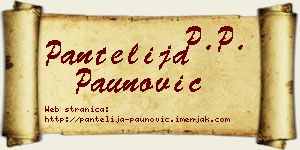 Pantelija Paunović vizit kartica